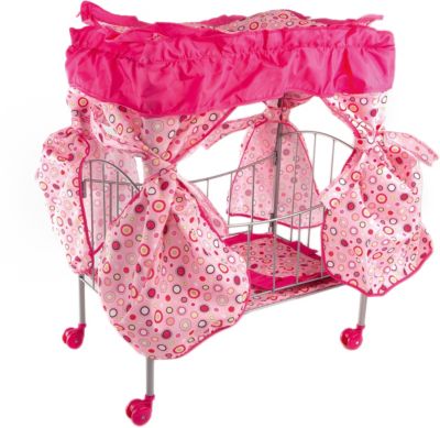 Кроватка с балдахином Buggy Boom Loona, розовый с кружочками