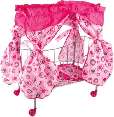 Кроватка с балдахином Buggy Boom Loona, розовый с кольцами