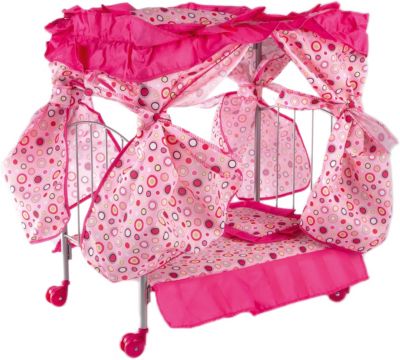 Кроватка с балдахином Buggy Boom Loona, розовый с кружочками