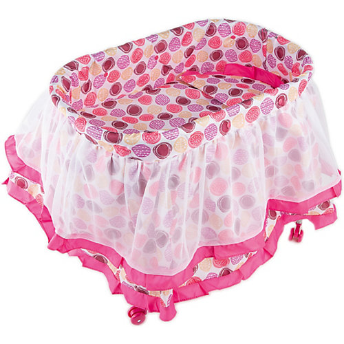 Кроватка с балдахином Buggy Boom Loona, белый с кружочками от Buggy Boom