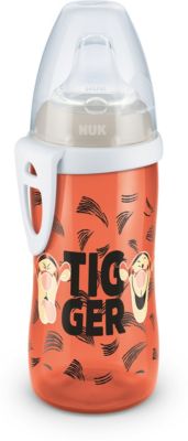 Disney Winnie Puuh Active Cup 300 ml mit Soft-Trinktlle aus Silikon, ab 12 Monate, auslaufsicher, mit Clip, BPA frei, orange