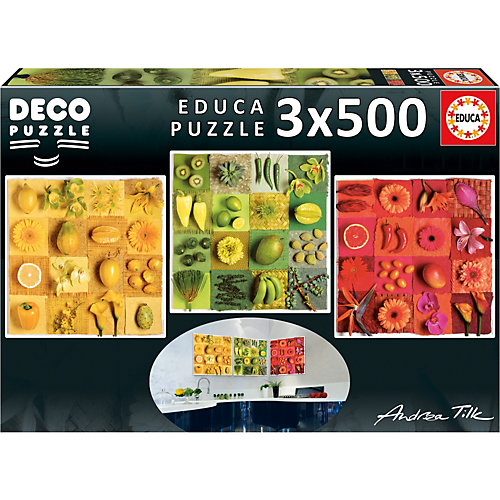 Пазл 3 в 1 Educa Три цвета, 500 элементов от Educa