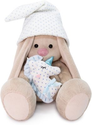 Мягкая игрушка  Budi Basa Зайка Ми с голубой подушкой-единорогом, 25 см