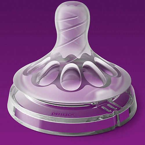 Соска силиконовая Philips Avent Natural медленный поток с 1 мес, 2 шт. от PHILIPS AVENT