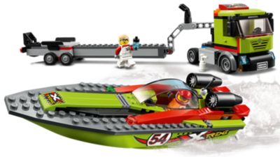 lego city rennboot transporter