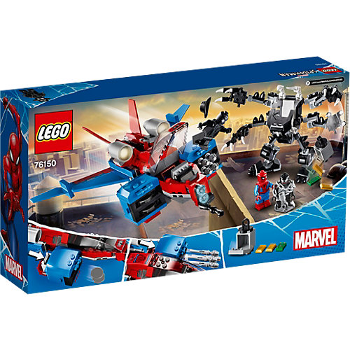 Конструктор LEGO Super Heroes 76150: Реактивный самолёт Человека-Паука против Робота Венома от LEGO