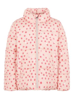 Name it Wattierte Jacke Gepunktete Stehkragen Blousons pink Gr. 92 Mdchen Kinder