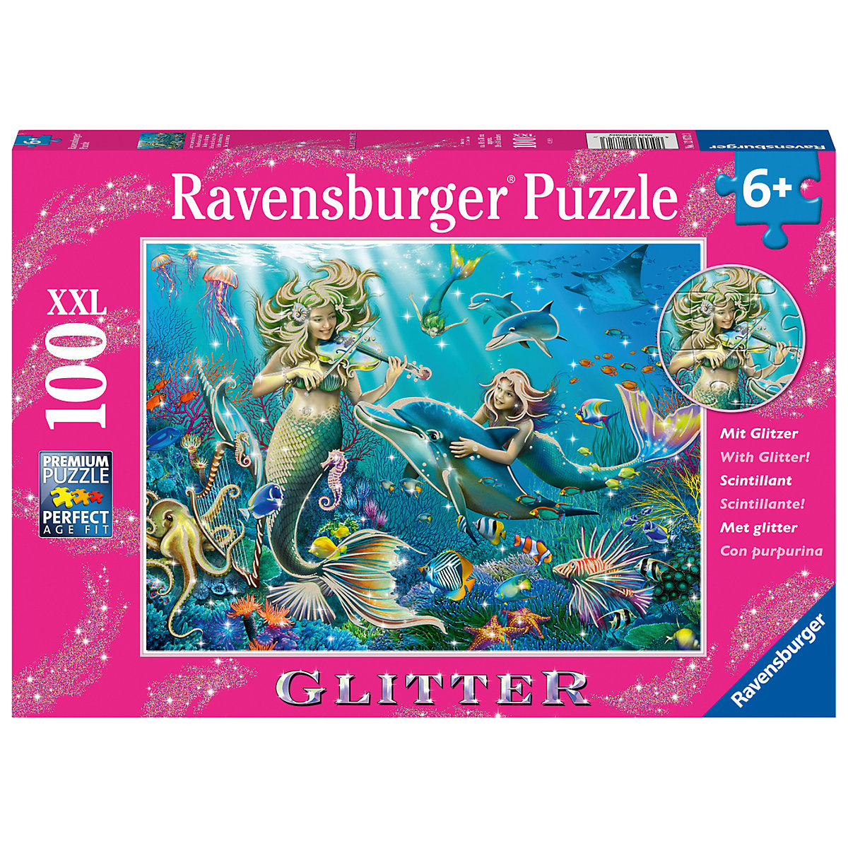 Ravensburger Glitter-Puzzle Unterwasserschönheiten 100 Teile XXL