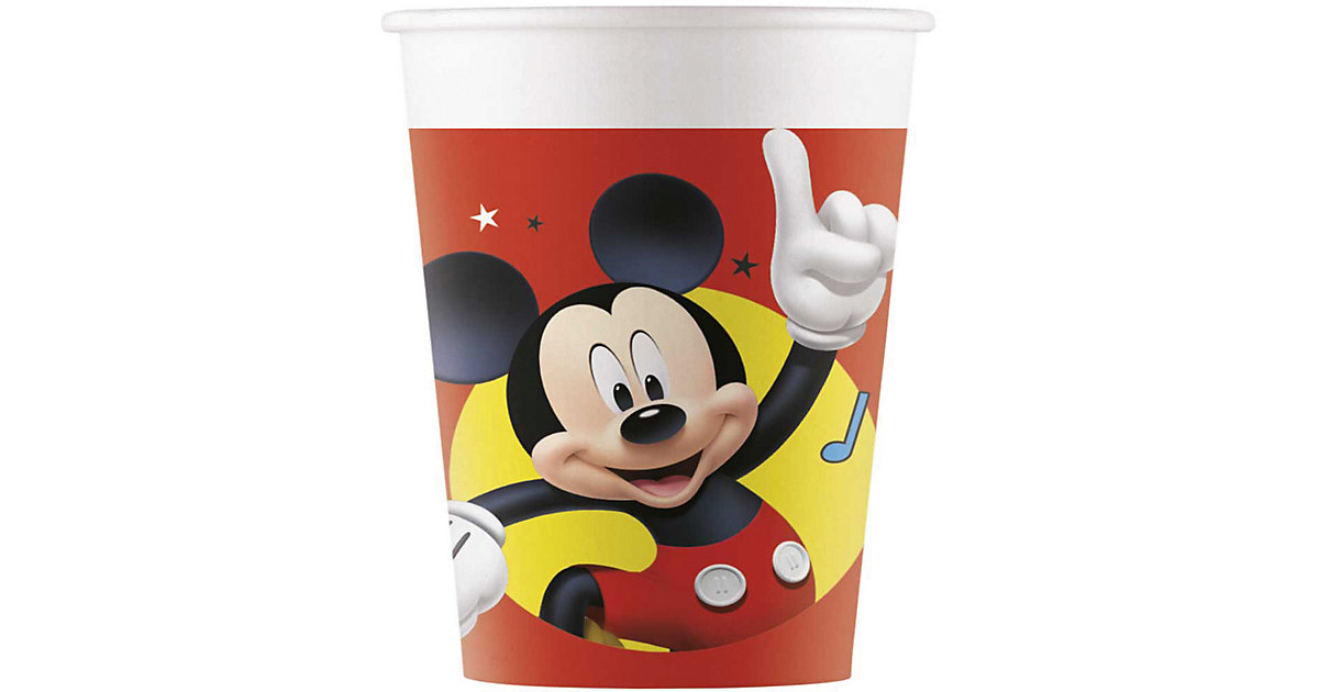 Mickey 8 Pappbecher 200ml Design Mickey Pals at Play rot