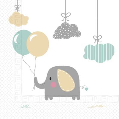 Elefant Baby 20 Zweilagige Servietten 33x33 Cm Design Elephant Baby Procos Mytoys