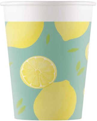 Generic 8 Pappbecher 200ml Design Lemons gelb/grn
