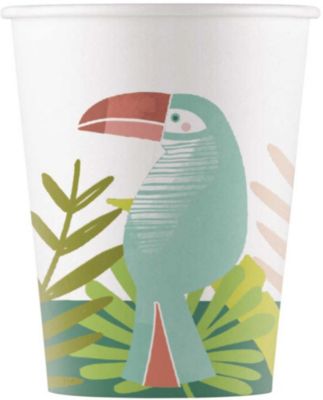 Toucan 8 Pappbecher 200ml Design Toucan wei-kombi