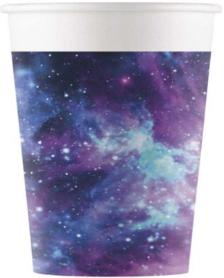 Party 8 Pappbecher 200ml Design Galaxy Party lila-kombi