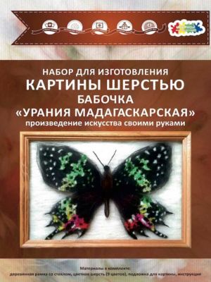 Набор для валяния Цветной "Бабочка Урания Мадагаскарская"
