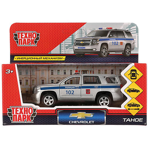 Металлическая машинка Технопарк Chevrolet Tahoe, Полиция от ТЕХНОПАРК