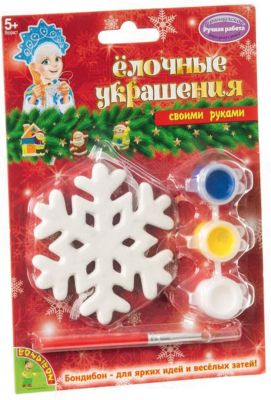 Набор для творчества Bondibon "Елочные украшения: снежинка"