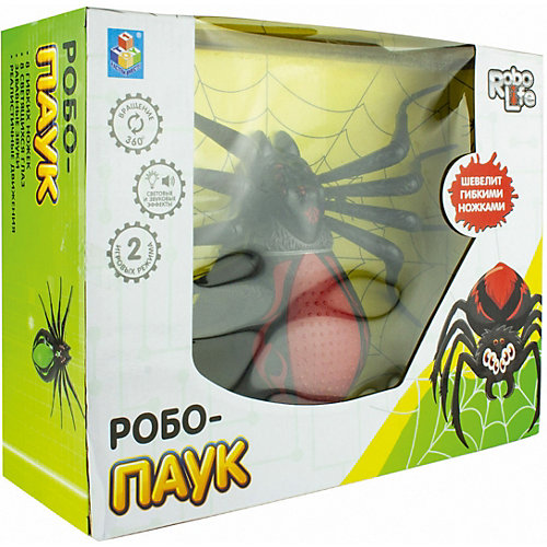 Радиоуправляемая игрушка 1Toy RoboLife Робо-паук, чёрно-красный от 1Toy