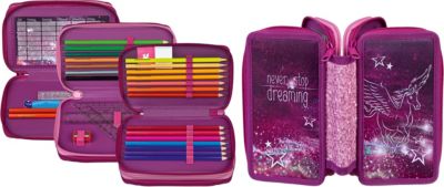 Triple-Federmäppchen Pegasus, 30-tlg. 2