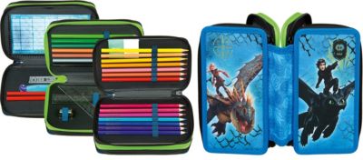 Triple-Federmäppchen Dragons, 30-tlg. 2