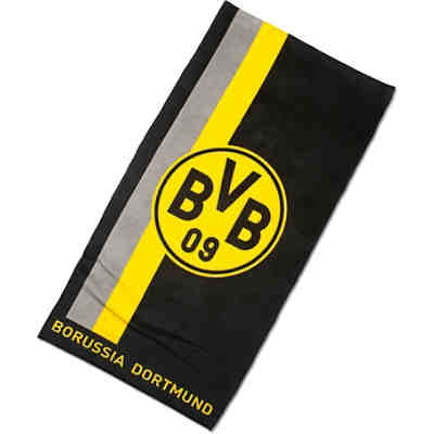 BVB-Duschtuch mit Logo im Streifenmuster 70x140cm
