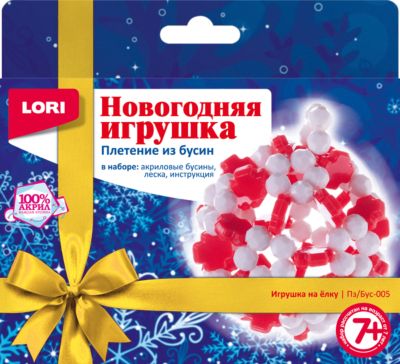 Новогодняя игрушка Lori Плетение из бусин "Игрушка на елку"