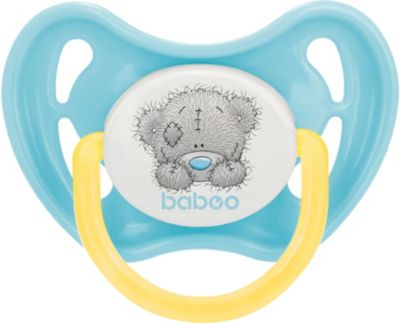 Соска-пустышка силиконовая Baboo Me to you с 6 мес, голубая