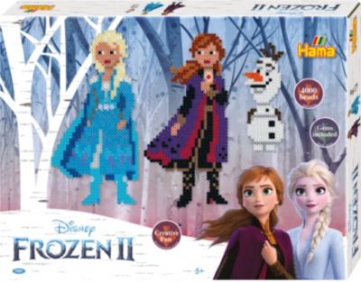 Anna und Elsa Frozen Die Eiskönigin mit Olaf Bügelperlen Set mit 3000 Perlen 