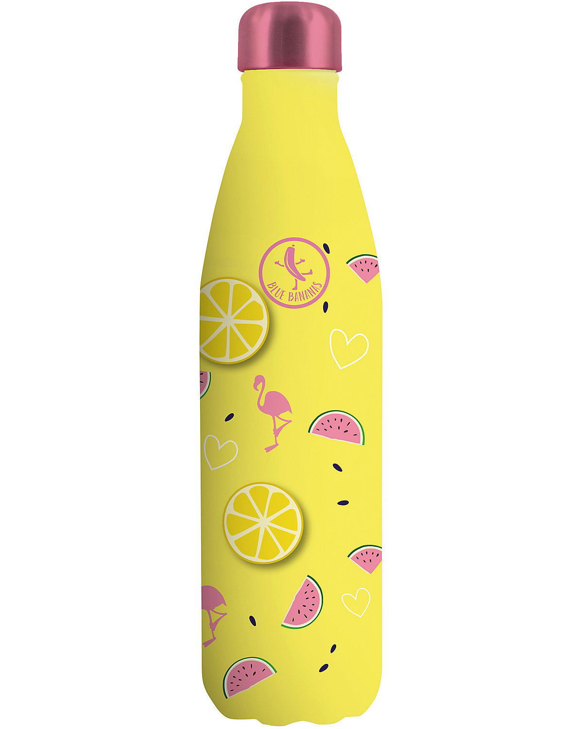 P:OS Edelstahl-Trinkflasche Blue Bananas Lemon Fresh doppelwandig 500 ml