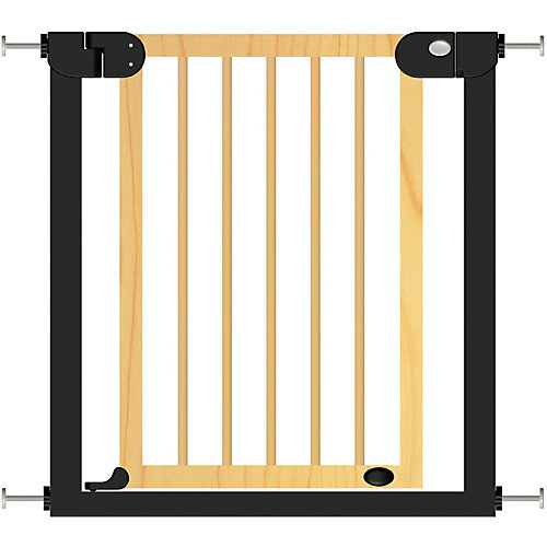 Барьер-калитка для дверного проема Baby Safe XY-006, 75-85 см, черный металл + натуральное дерево от Baby Safe