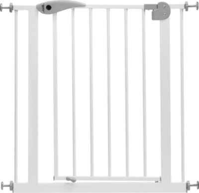 Барьер-калитка для дверного проема Baby Safe XY-008GR, 75-85 см, белый/серый металл