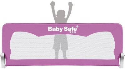 Барьер для кроватки Baby Safe Ушки, 150х42 см, розовый