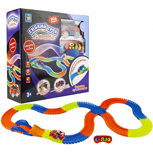 Гибкий трек 1Toy с машинкой, 206 деталей от 1Toy