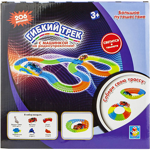 Гибкий трек 1Toy с машинкой, 206 деталей от 1Toy