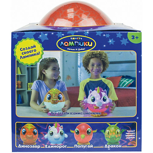 Ночник 1Toy "Лампики" Динозавр, 8 деталей от 1Toy