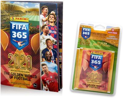 Альбом Panini  FIFA 365 - 2020 и блистер с наклейками, 60 пакетиков в блистере