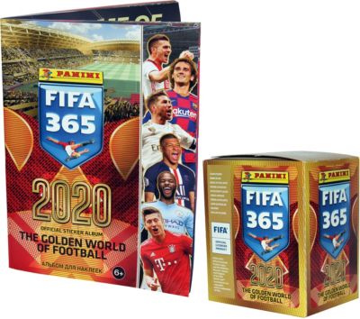 Альбом Panini  FIFA 365 - 2020 и бокс с наклейками, 50 пакетиков в боксе
