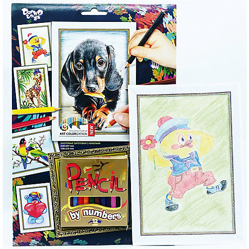 Набор для творчества Danko Toys Раскраска карандашами по номерам Собачка от Danko Toys