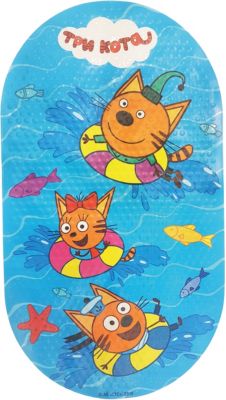 Коврик противоскользящий Uviton Baby Три кота "Бассейн", 69х39 см