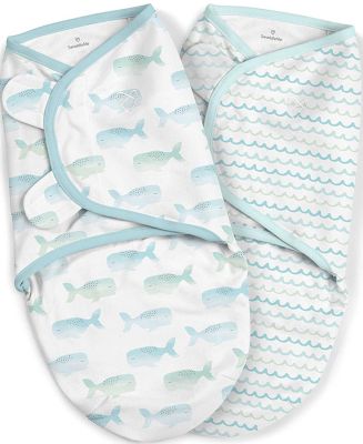 Конверт для пеленания на липучке Summer Infant, киты-волны