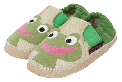 Giesswein Baumwoll Slipper Ahlen Hausschuhe beige/braun Gr. 32 Jungen Kinder