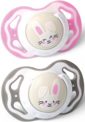 Силиконовая пустышка BabyOno Кролик 6-18 мес, 2 шт
