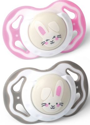 Силиконовая пустышка BabyOno Кролик 3-6 мес, 2 шт