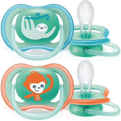 Пустышка Philips Avent Ultra Air с 18 мес, 2 шт, обезьяна/ленивец от PHILIPS AVENT