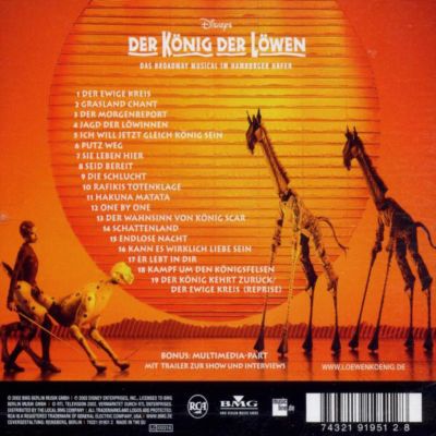 Cd Der Konig Der Lowen Broadway Musical Im Hamburger Hafen Sony