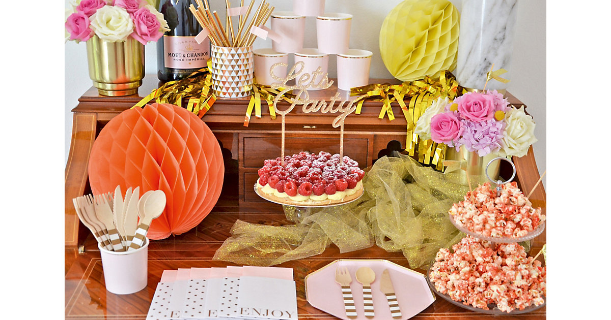 All Day Rosé Bridal Party Box, Bis 16 Personen, Mit Haarbändern ´´Team Bride´´ als Gastgeschenke bunt
