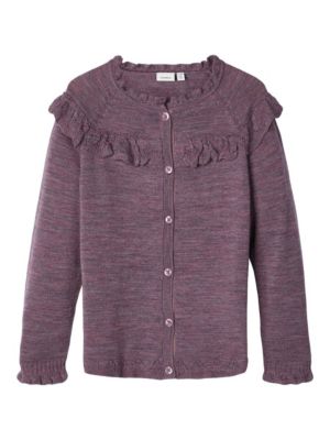 Name it Strick-Cardigan Merinowoll Strickjacken violett Gr. 146/152 M�dchen Kinder