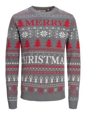 PRODUKT Pullover Boys Weihnachts Pullover grau Gr. 122/128 Jungen Kinder