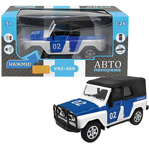 Машинка Автопанорама УАЗ-469 "Полиция", 1:24 от Автопанорама