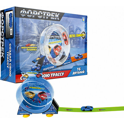 Форстрек 1Toy "Автодром", с машинкой, 16 деталей, свет от 1Toy