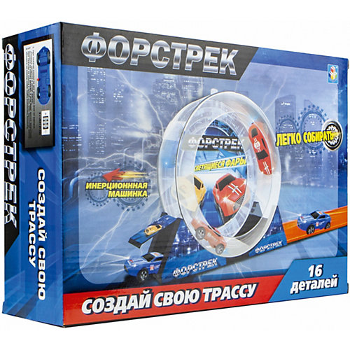 Форстрек 1Toy "Автодром", с машинкой, 16 деталей, свет от 1Toy